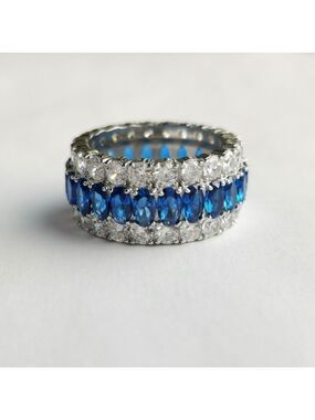 Sapphire CZ Eternity Band Ring size 8 🆕